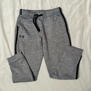 Under Armour Gray Heather Kids' Jogger Sweatpants with Black Trim
